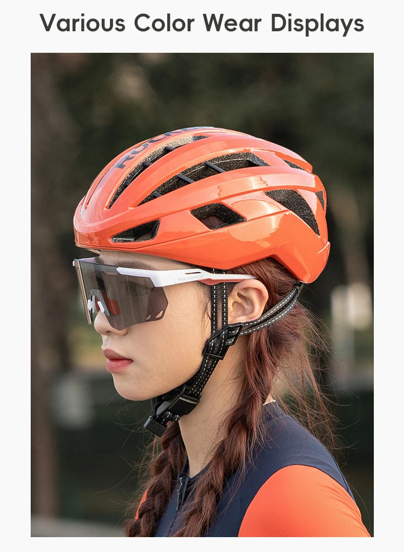 Cycling Helmet for Adults Adjustable Mountain Road Bike Helmet Breathable Intergrally-molded Head Bicycle Helmet