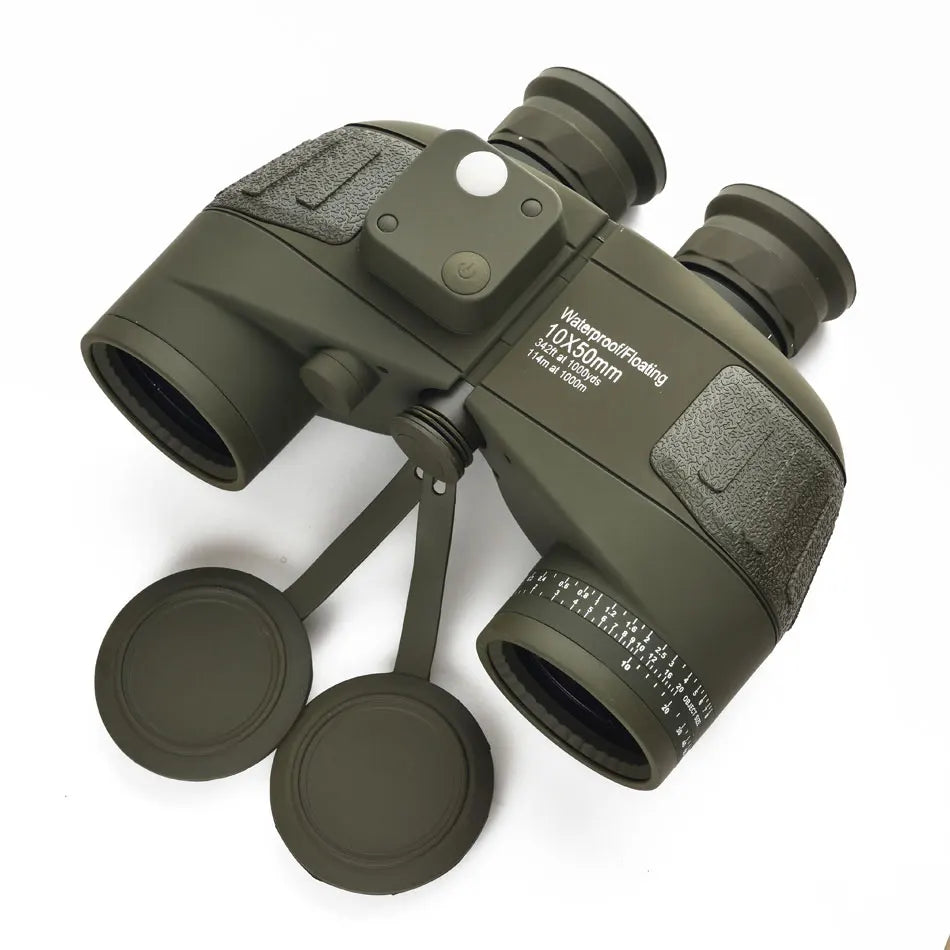 Binoculars 10x50 Professional Powerful Telescope Marine Waterproof With Compass Rangefinder Hunting Hiking Camping Navigation