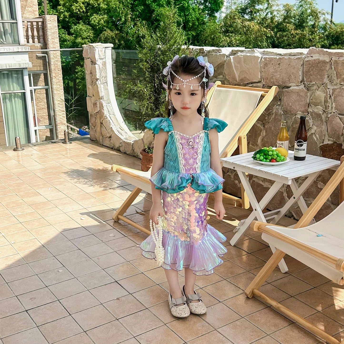 New Girl Dresses Princess Costume Kids Mermaid Cosplay Costume Kids Carnival Birthday Party Prom Costume Party Dresses For girls