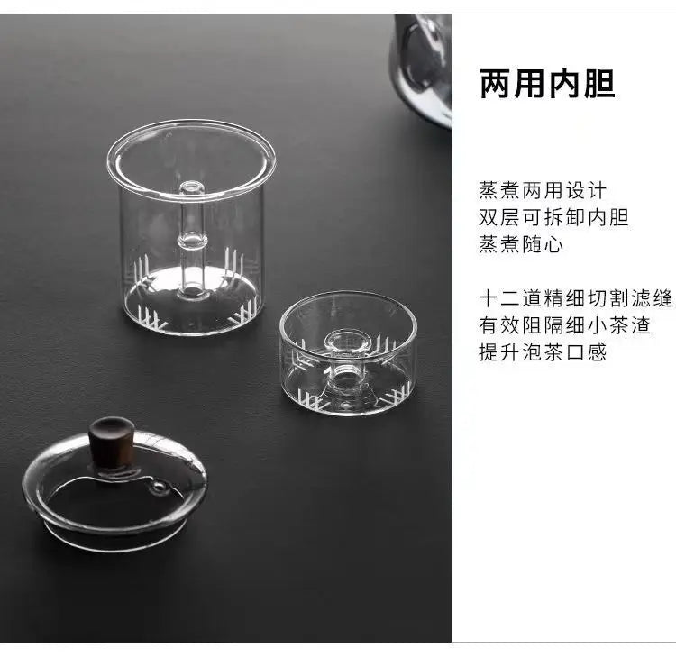 Heat Resistant Glass Coffee and Tea Kettle with Loop Handle 950ml