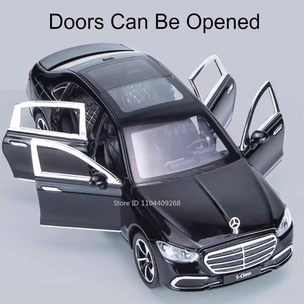 1:24 Scale S400L GLE350 Car Toy Model Doors Opened Sound Light Pull Back Metal Diecast Miniature Vehicle Collection Gift