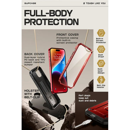 For iPhone 15 Case 6.1" (2023 Release) UB Pro Full-Body Rugged Heavy Duty Rugged Case with Built-in Screen Protector