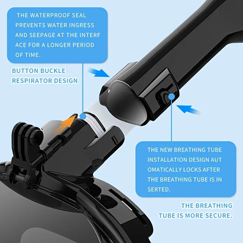 Snorkeling Mask For High-definition Anti Fog Foldable Swimming Fully Dry Myopia Diving Goggles