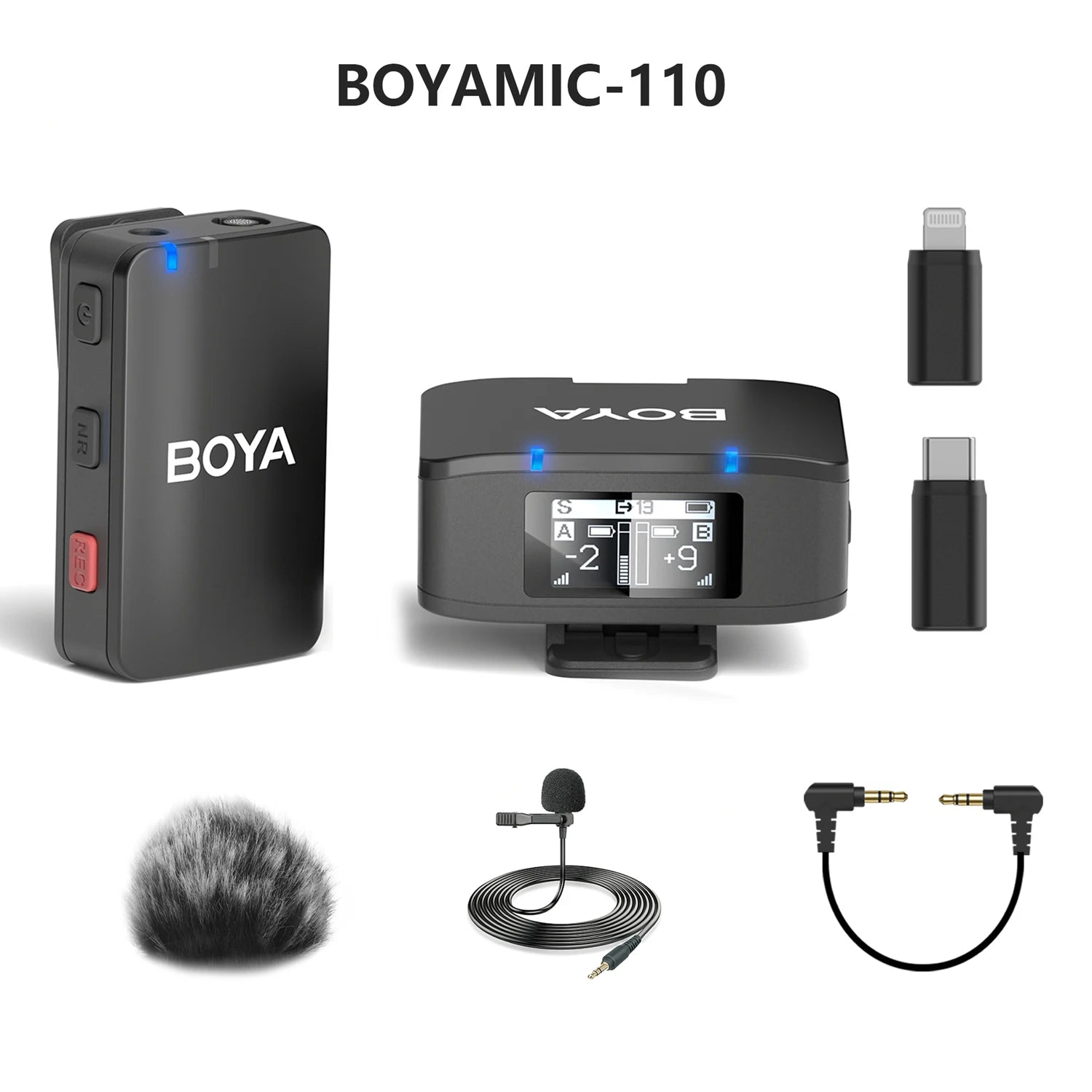 MIC-120 Wireless Lavalier Microphone with On-Board Recording for iPhone Android USB-C Devices Streaming Youtube Gaming