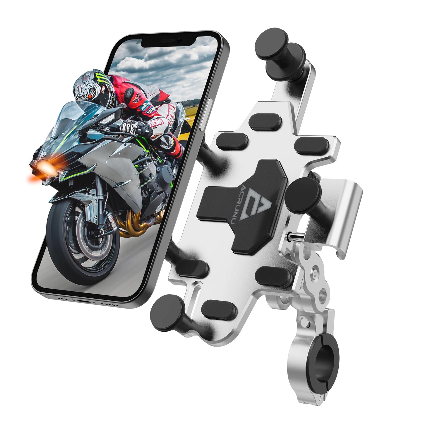 Motorcycle Phone Stand Aluminum Bike Mobile Phone Holder Cellphone Holder For Motorcycle Universal Phone Stand 540°Adjustable