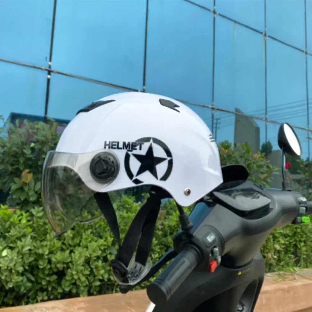 Cyclist Helmet Bicycle Helmet  Anti-UV Helmet Electric Motor Car Scooter Bike Open Face Half Helmet for Men Women