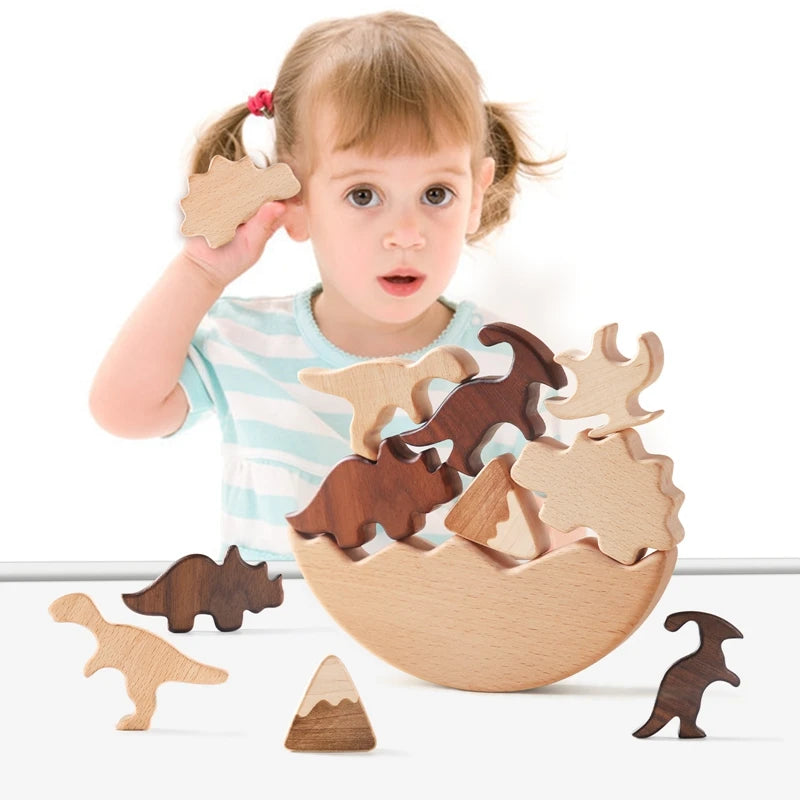 Montessori Wooden Toys for Baby Stars Moon Balance Blocks Board Games Educational Toys Children Stacking High Blocks Constructor