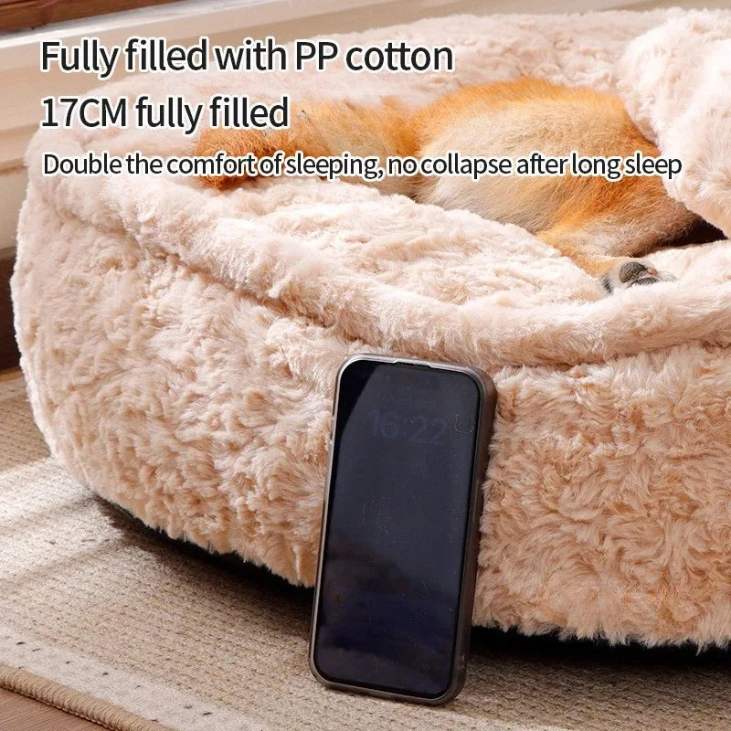 Fluffy Coral Fleece Pet Bed Sofa