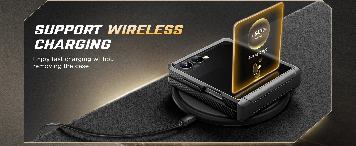 For Galaxy Z Flip 7 Case with Kickstand & 360° Rotatable Belt-Clip Built-in Privacy Screen Protector Hinge Protection Phone Case