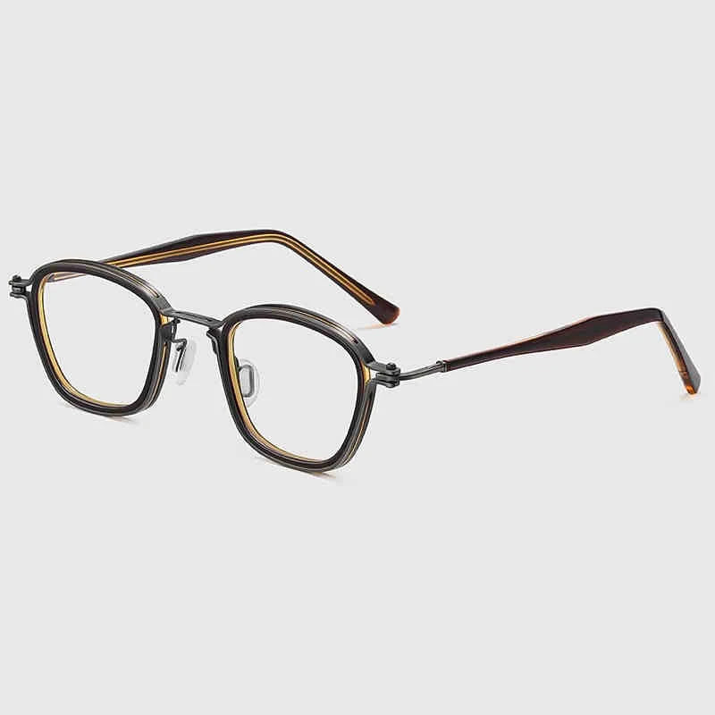 Vintage Square Titanium Acetate Eyeglasses Frame