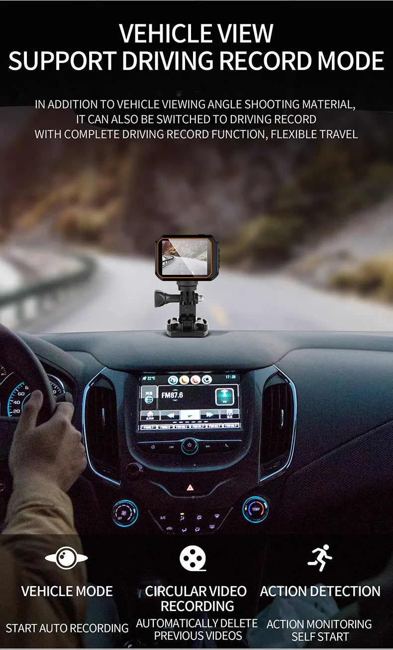 4K 60FPS Mini Action Camera Wifi Outdoor Sport Anti Shake 170° Wide Angle Waterproof Camera Pro Bike Motorcycle Helmet Body Cam