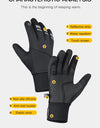 Outdoor Winter Warm Cycling Gloves Black Windproof Touchscreen Bicycle Gloves Camping Hiking Sport Running Motorcycle Gloves Men