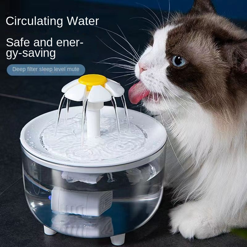 Transparent Pet Water Fountain Automatic Circulation Cat Water Drinking Dispenser USB Rechargeable Cat Water Fountain for Cats