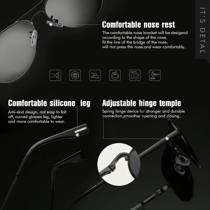 Classic Aviation Brand Design Polarized Sunglasses Men Polarized Driving Sun Glasses