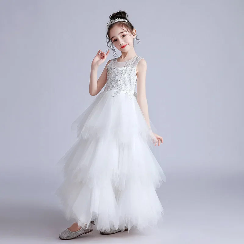 Summer New Girls Party Dresses for Evening Long Puffy Princess Dress Big Child Wedding Dress