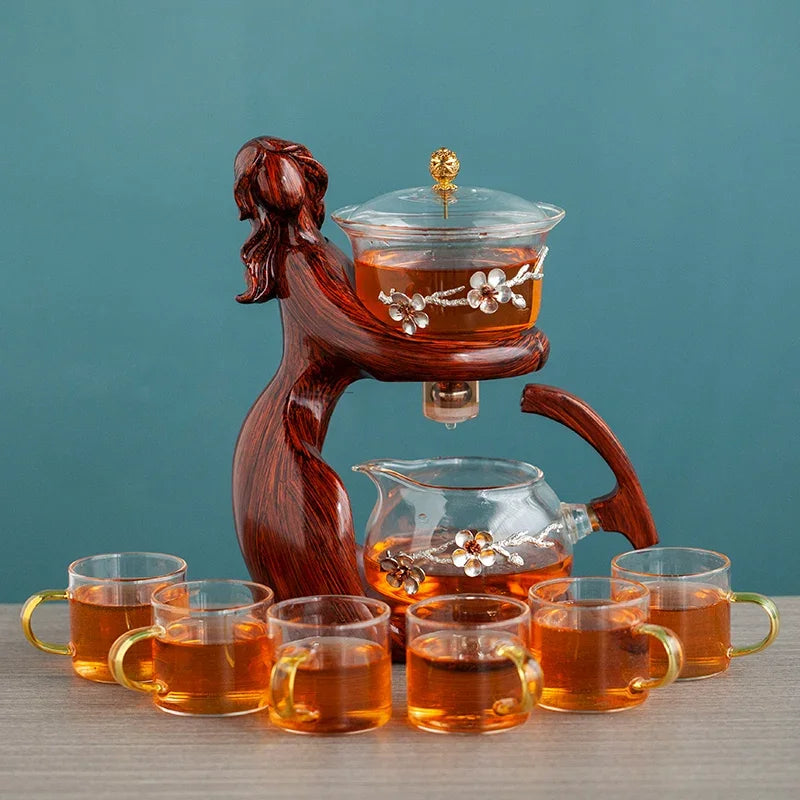 Heat-resistant Glass Teapot Holder Base Tea infusers Tea Ware Automatic Tea Set Tea Making  Kungfu Teapot Teacup