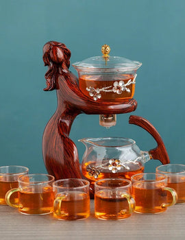 Heat-resistant Glass Teapot Holder Base Tea infusers Tea Ware Automatic Tea Set Tea Making  Kungfu Teapot Teacup