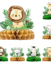 Jungle Animals Honeycomb Desktop Decor Jungle Birthday Party Decor Kids Baby Shower 1st Birthday Wild One Safari Party Supplies