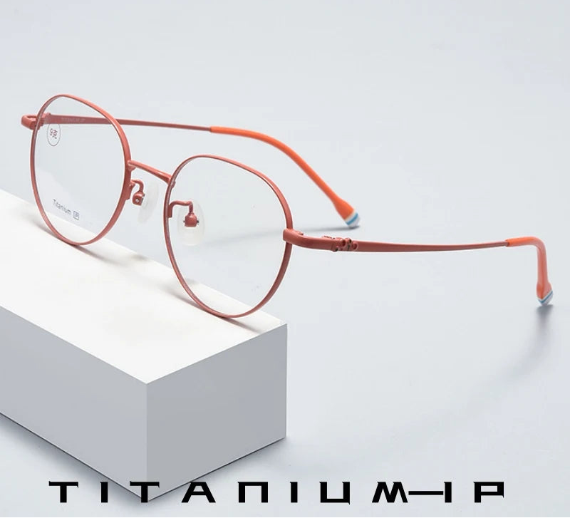 Retro Polygonal Lightweight Titanium Eyeglasses Frames