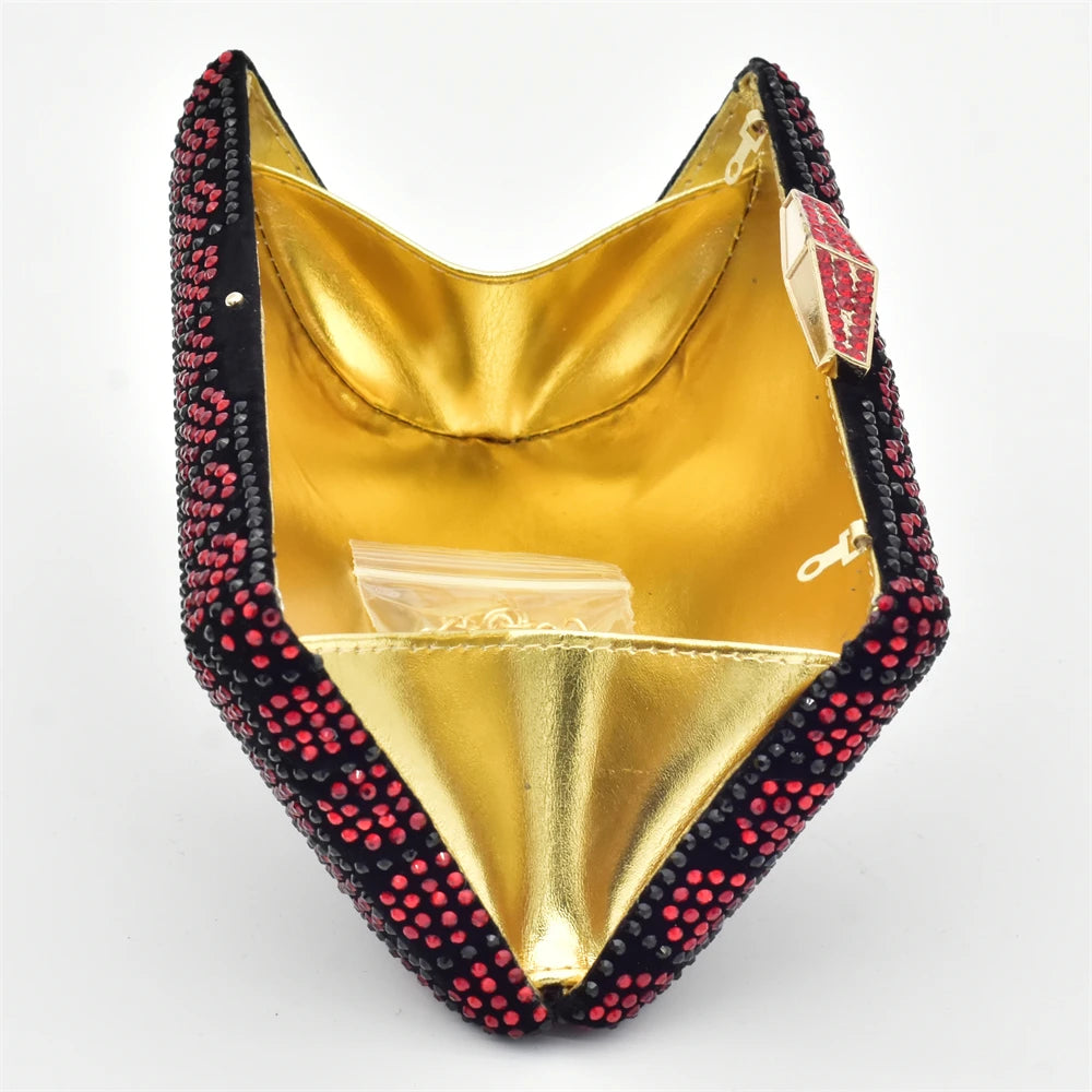 Luxury Designer Shoes Italian Shoe and Bags Matching Set with Rhinestone Women's Shoe New Trend Italy Shoe with Bag Set