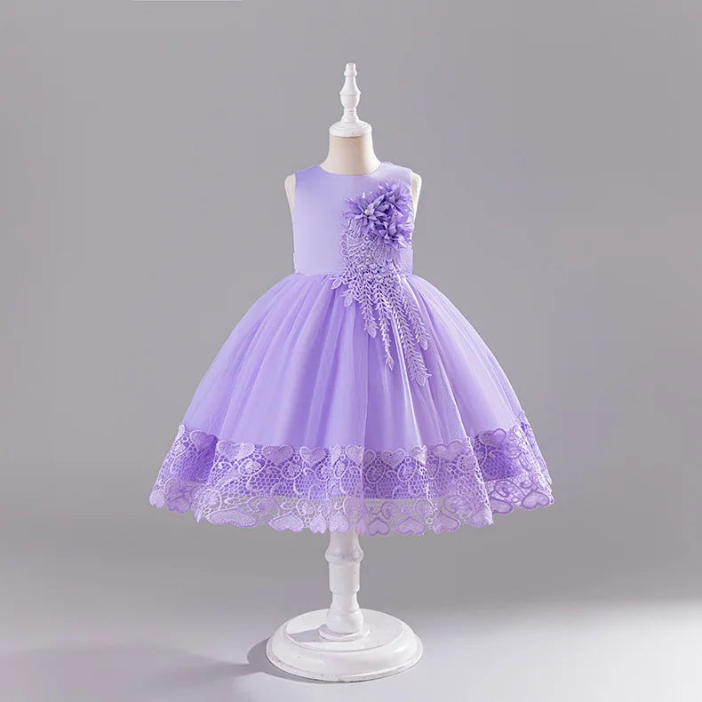 Girls Princess Ball Gown Fluffy Tulle Party Dress for Flower Girl/Birthday/Pageant  Sleeveless for Wedding Dress