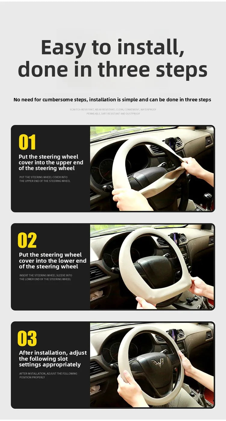 Universal Silicone Car Steering Wheel Cover Anti Slip 32CM 40CM