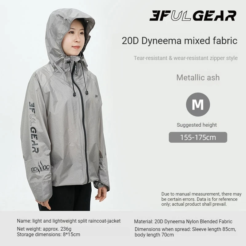 Lightweight Waterproof Hiking Rain Jacket and Pants Set with Hood