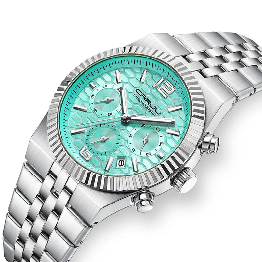 Classic Men's Automatic Date Watch Stainless Steel Quartz Elegant Round Case Luminous Versatile Fashion Night Light 2323