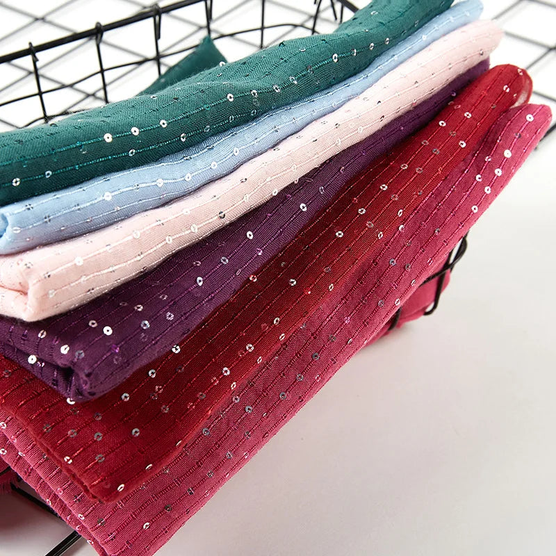 Cotton Hijabs Scarf Muslim Islamic Headscarf For Women Lady Soft Cotton Linen Tassel Sequins Islamic Hijab Shawl Wraps