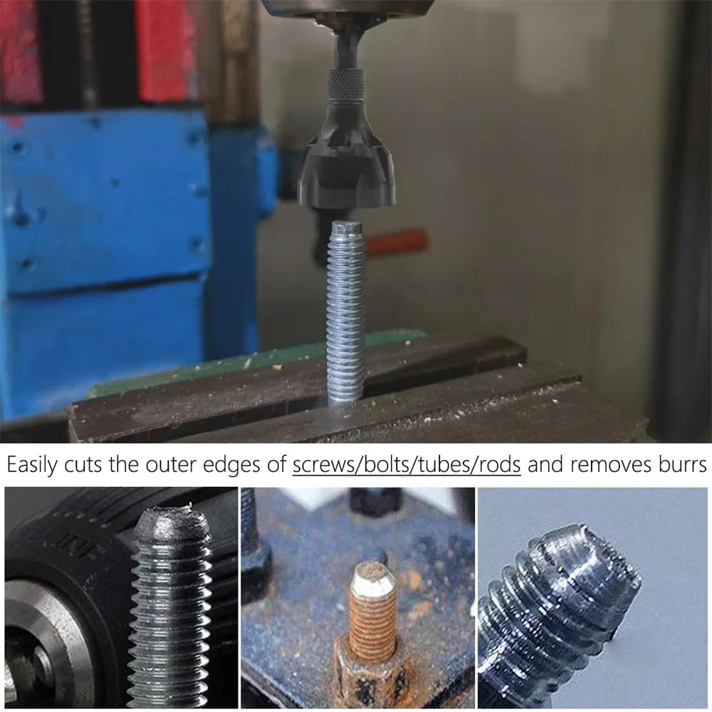 Deburring Tungsten Steel Chamfer Thread Trimmer Alloy Remove Burr Screw Rod Bolt Deburring Tool