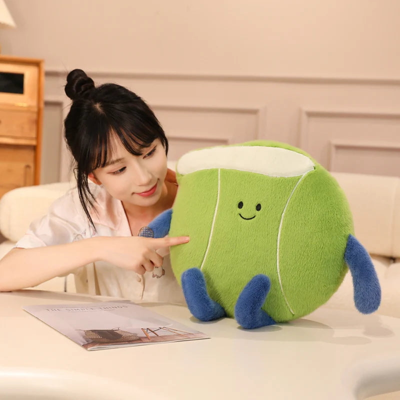 Tennis Racket and Ball Plush Soft Sports Pillow
