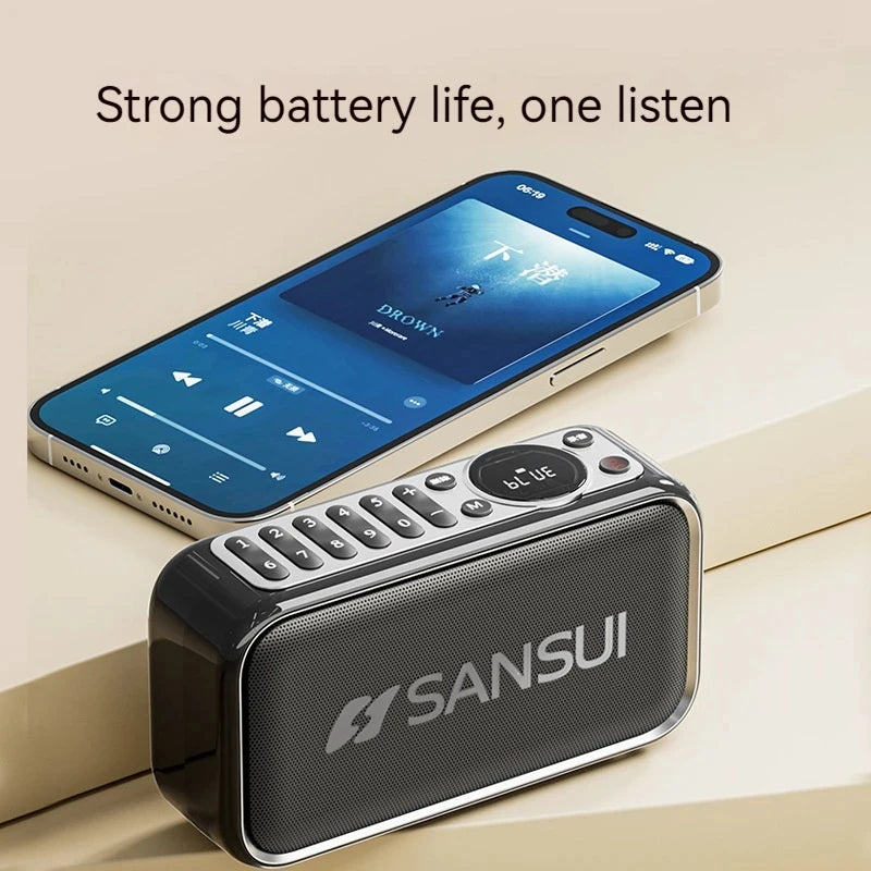 SANSUI F35 portable stereo bass Bluetooth speaker SANSUI F35 retro speaker mini plug-in portable music player supporting TWS AUX