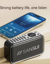 Portable Stereo Bass Bluetooth Speaker SANSUI F35 Vintage Bluetooth Speaker Mini Plug in Walkman Music Player Supports FM/TF/AUX