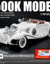 Diecast 1/18 1936 500K Classic Car Alloy Metal Model Sound And Light Toy Collect Display Ornament