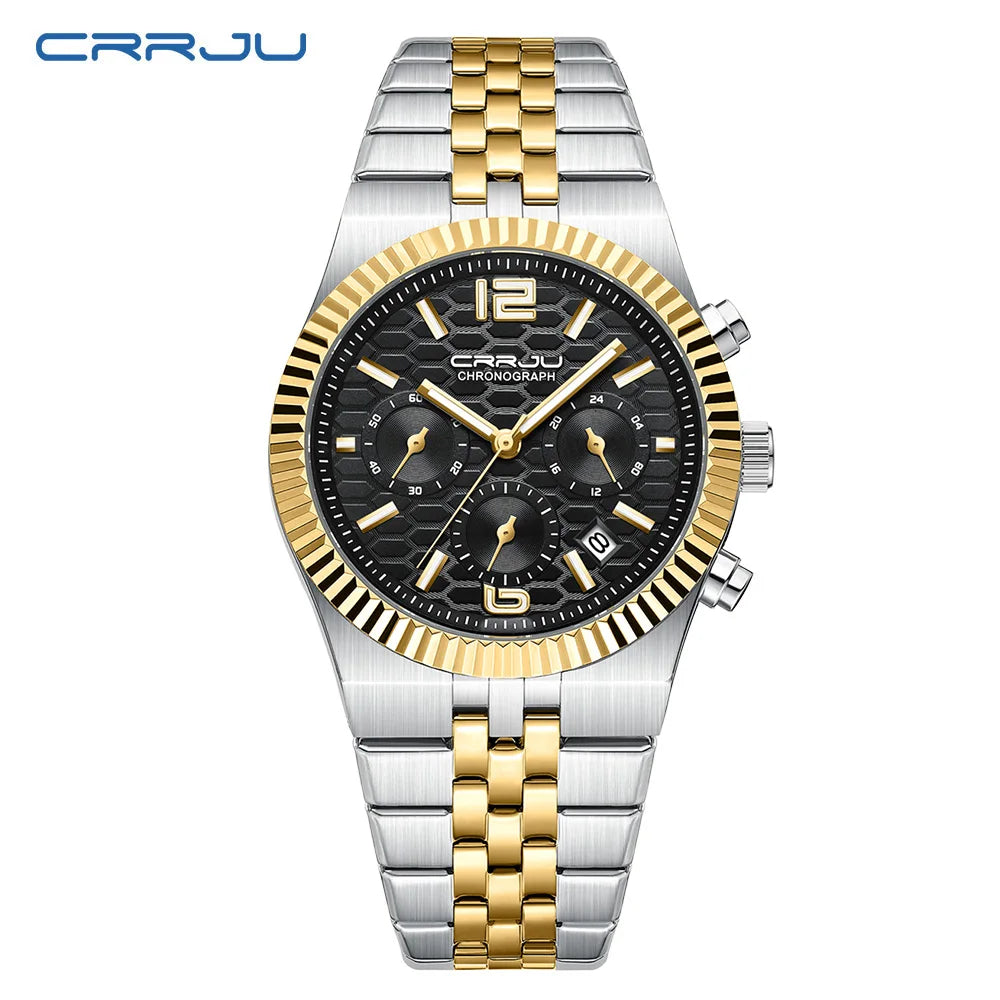 Classic Men's Automatic Date Watch Stainless Steel Quartz Elegant Round Case Luminous Versatile Fashion Night Light 2323