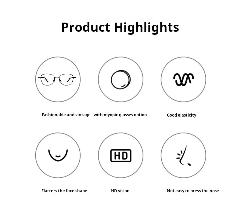 Retro Alloy Blue Light Blocking Progressive Multifocal Prescription Glasses