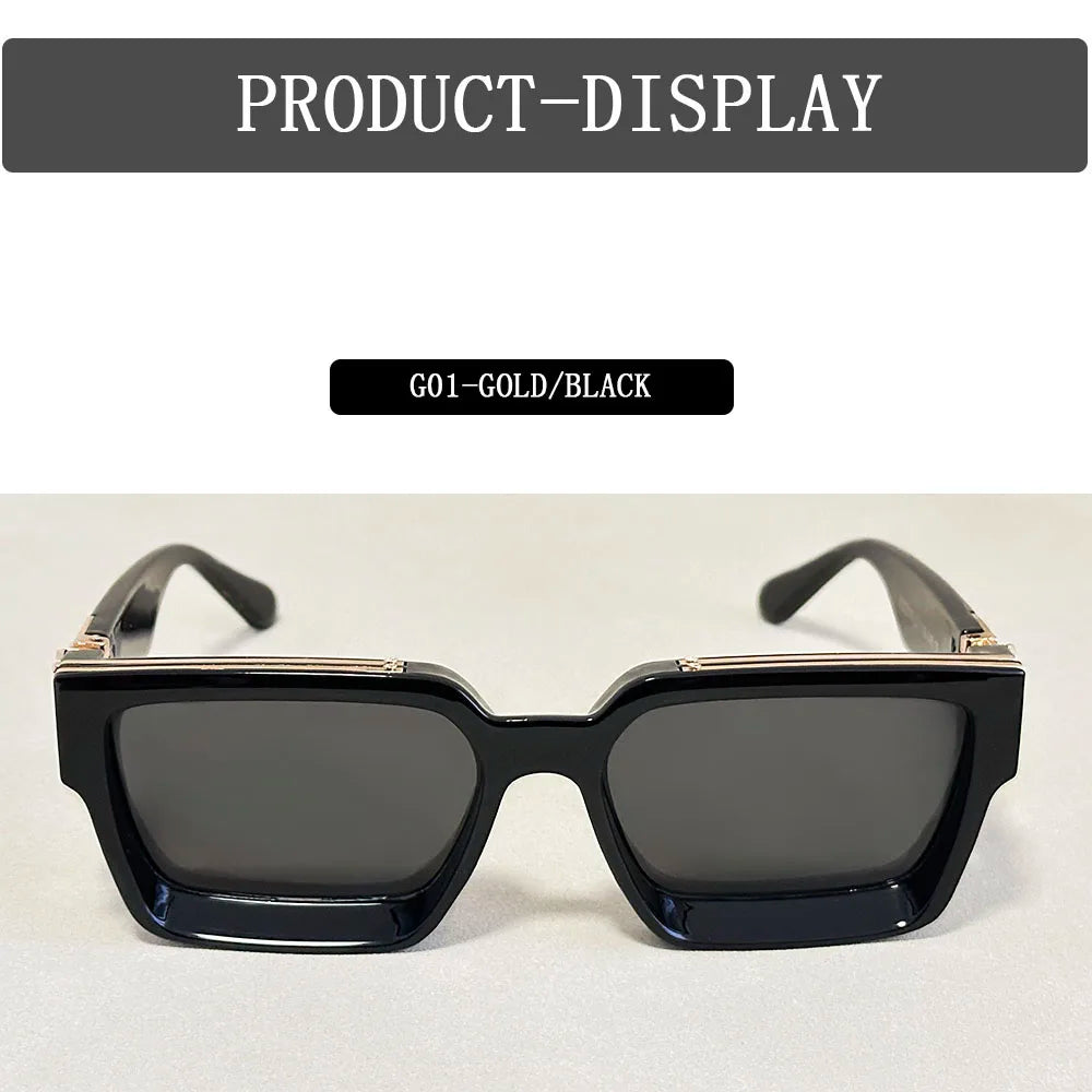 Oversized Square Vintage Sunglasses With UV400 Protection