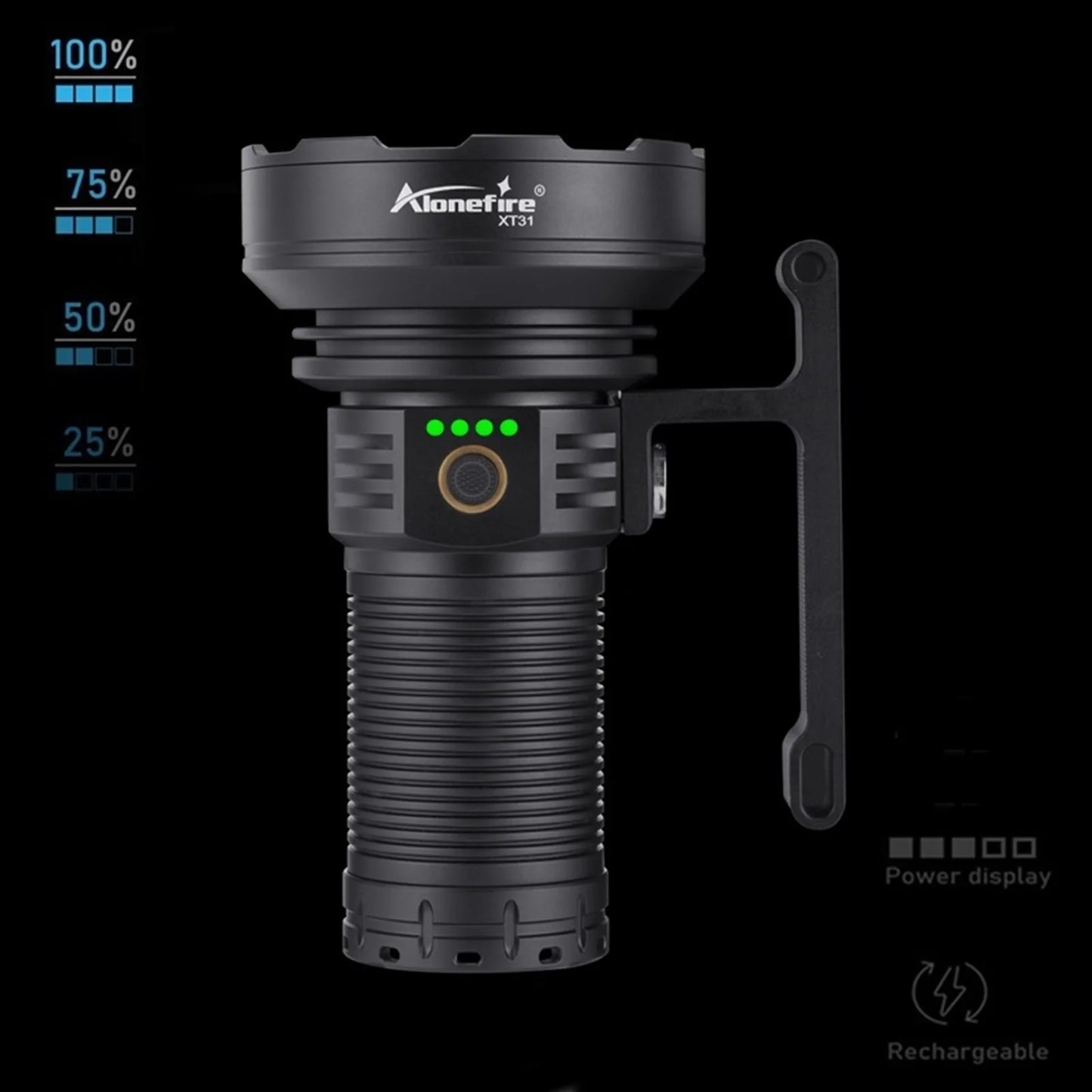10000 Lumen 31 LED Rechargeable High Power Flashlight
