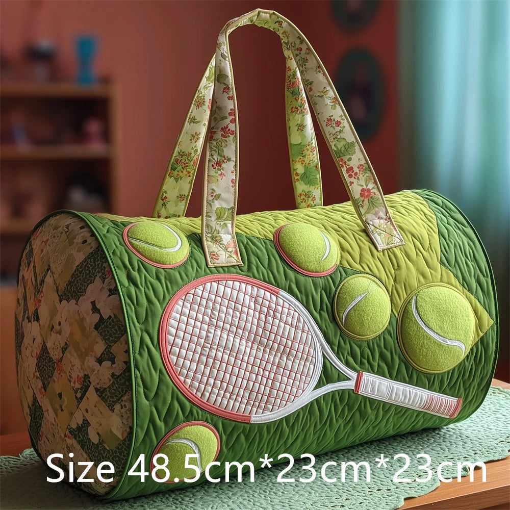 Tennis Racket 3D Printed Quilted Duffel Bag Large Capacity Sports Travel Gym Bag Fashion Weekender Overnight Bag for Men Women