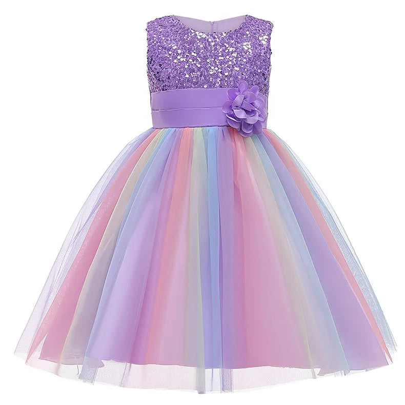 Princess Girl Dress Wedding Birthday Party Frocks for Children Costume Prom Ball Gown Elegant Party Dress For Girls