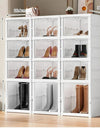 Shoe Organizer Foldable Plastic Shoe Storage Boxes for Sneakers Stackable Dustproof Transparent Cabinet Multi Layer Shoes Rack