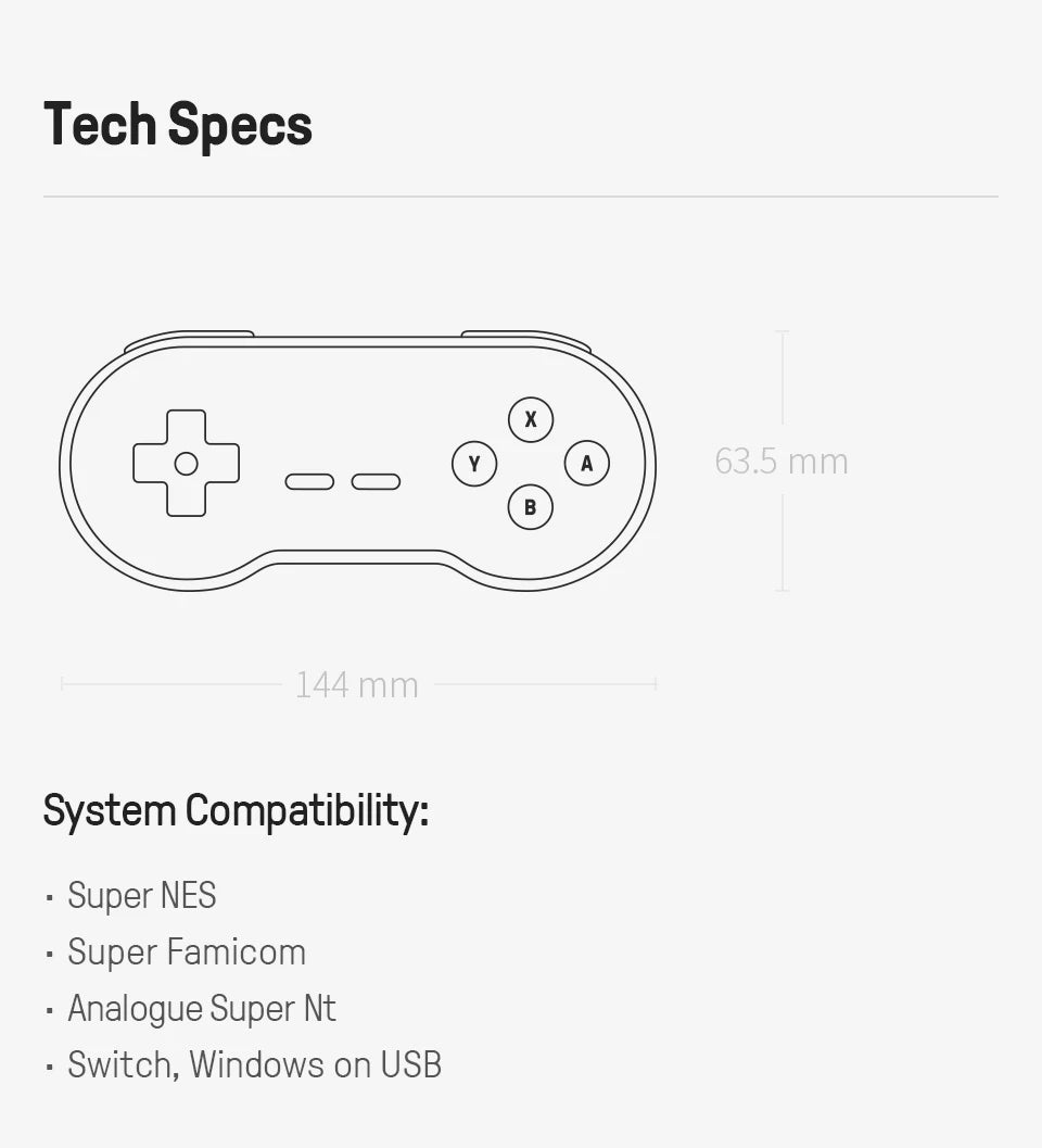 2.4G Wireless Retro Gamepad for SNES and Super Nintendo Classic Gaming