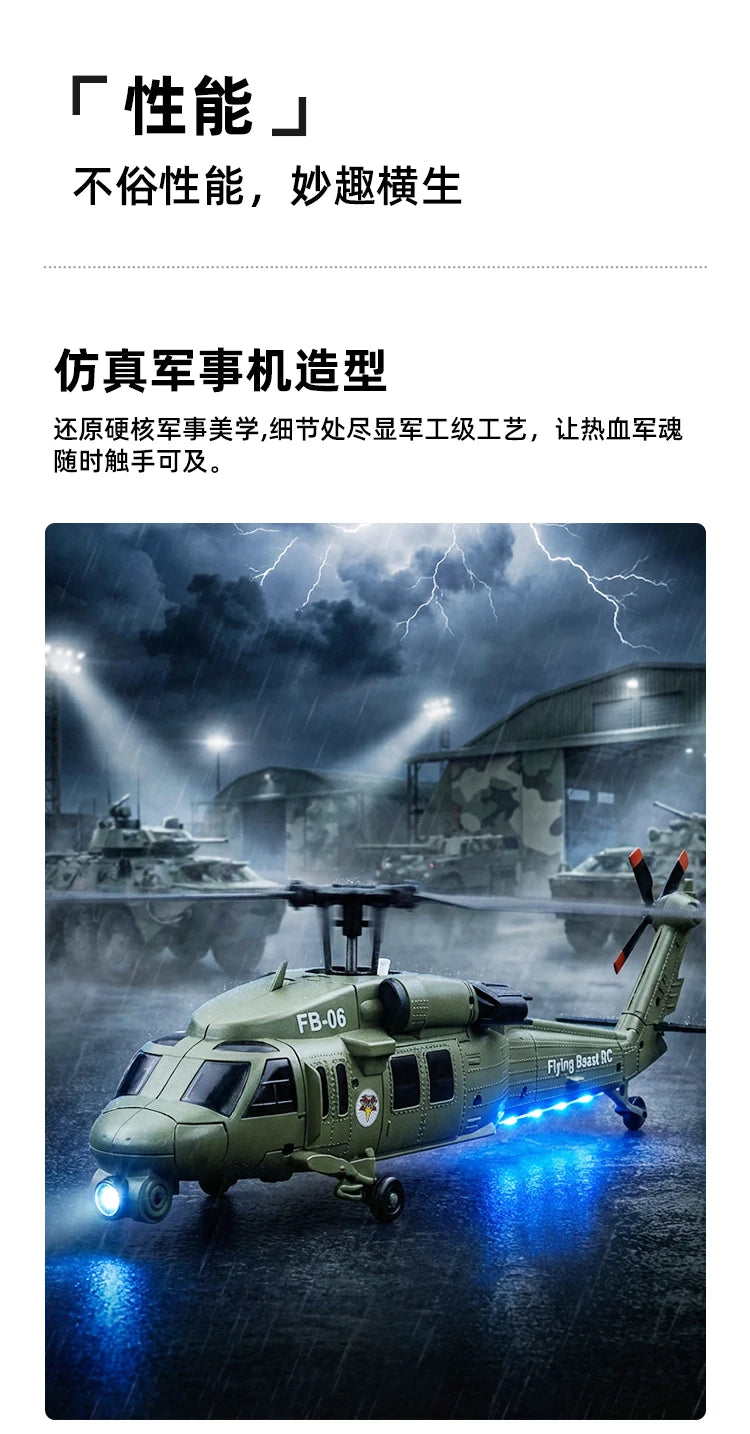 Black Hawk UH60 Remote Control Helicopter With Six Axis Gyroscope