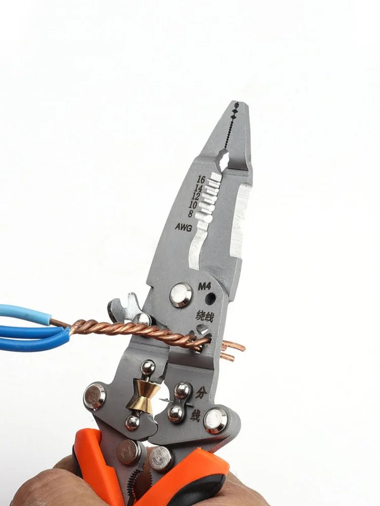 Collapsible Wire Stripper and Cutter Time-Saving Labor-Saving Repair Scissors Wire Stripping Crimping Pliers Hand Tool
