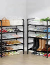 4/5/6/7/8 Tiers Metal Frame Shoe Rack Shoe Organizer Closet Space Saving Shoe Shelf for Entryway Tall Shoe Rack Load-Bearing