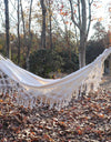 Macrame  Double Hammock Bohemian Woven Fringe Tassels Canvas Large Hanging Swing Bed Chair for Beach Yard Bedroom Patio Porch