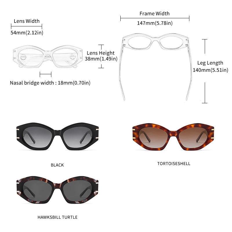 Cat Eye Acetate Polarized UV400 Avant-Garde Fashion Sunglasses for Women Luxury Party Eyewear