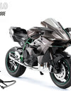 1:10 BMW S1000RR Kawasaki H2R V4S Alloy Die Cast Motorcycle Model Vehicle Collection Sound and Light Off Road Autocycle Toys Car