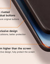 Original Leather for Magsafe Case for iPhone 14 Pro 14Pro Magnetic Cover with Tempered Glass Screen Protector