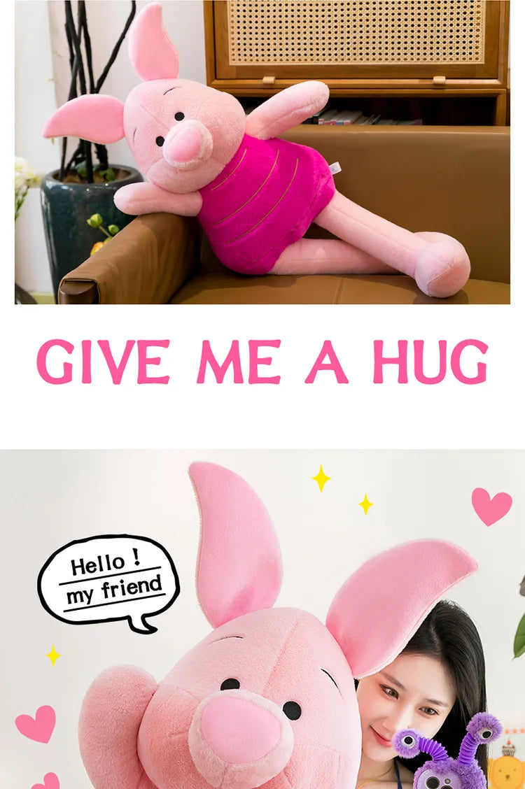 Pink Long Leg Piglet Plush Toy Soft Stuffed Doll 55cm